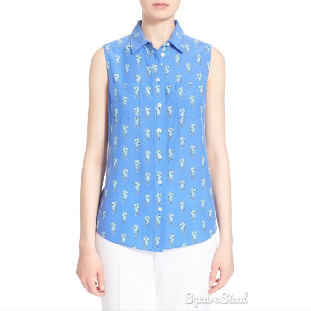 Last chance sale!  Kate spade seahorse silk top
